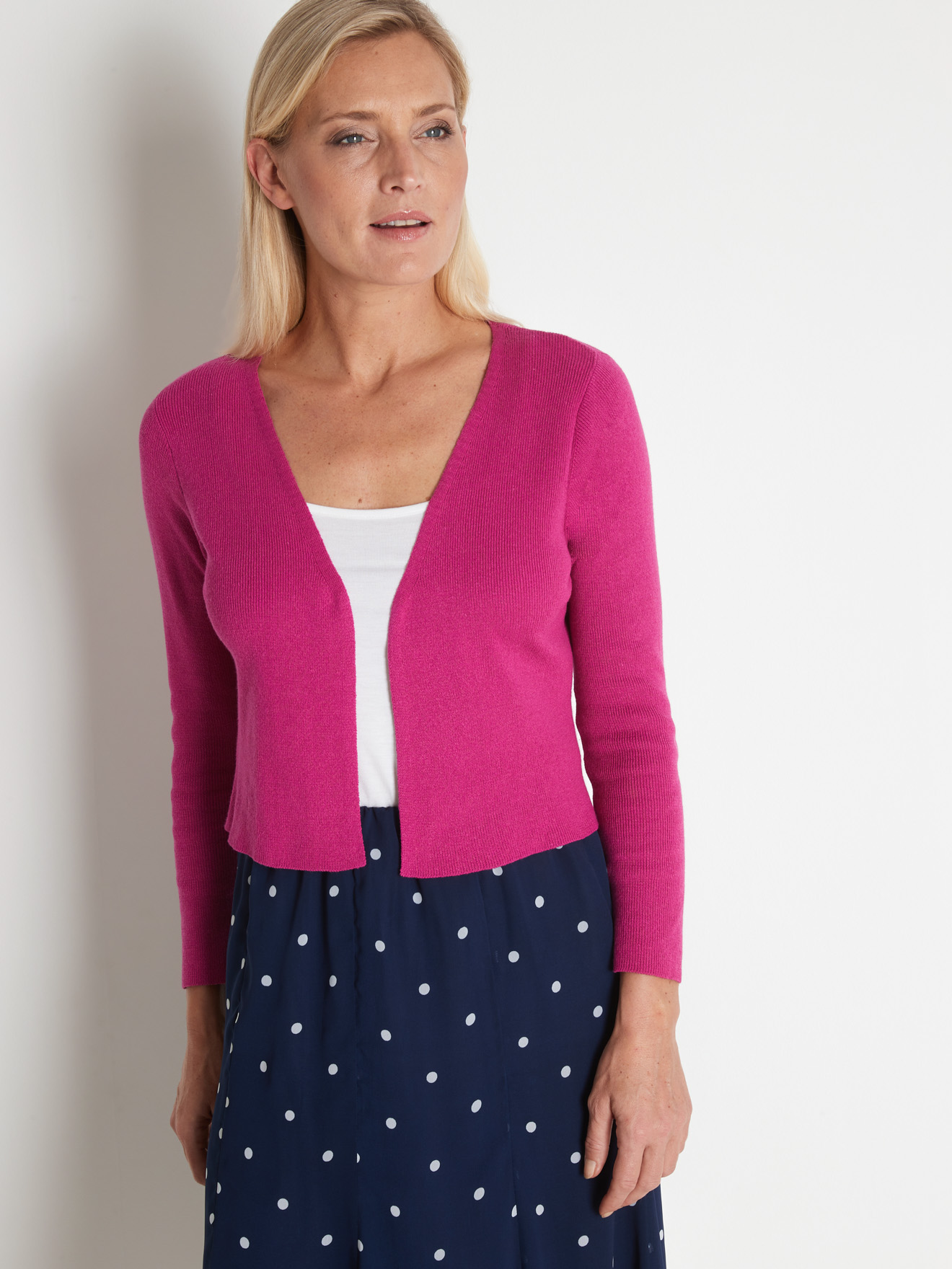 Gilet boléro en fines côtes