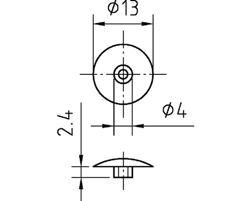 Afdekkap SW 4, 4 x 13 mm, wit, kunststof, 100 stuks