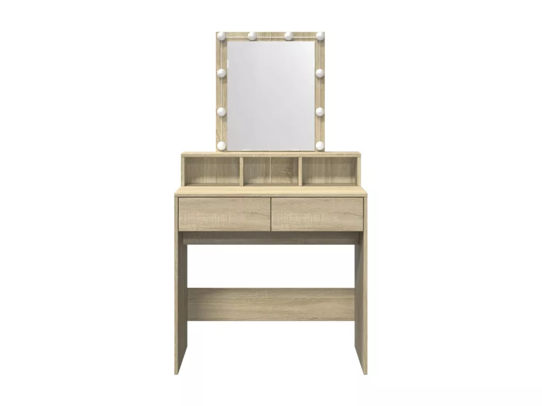 Coiffeuse avec LED chêne sonoma 80x41x144,5 cm