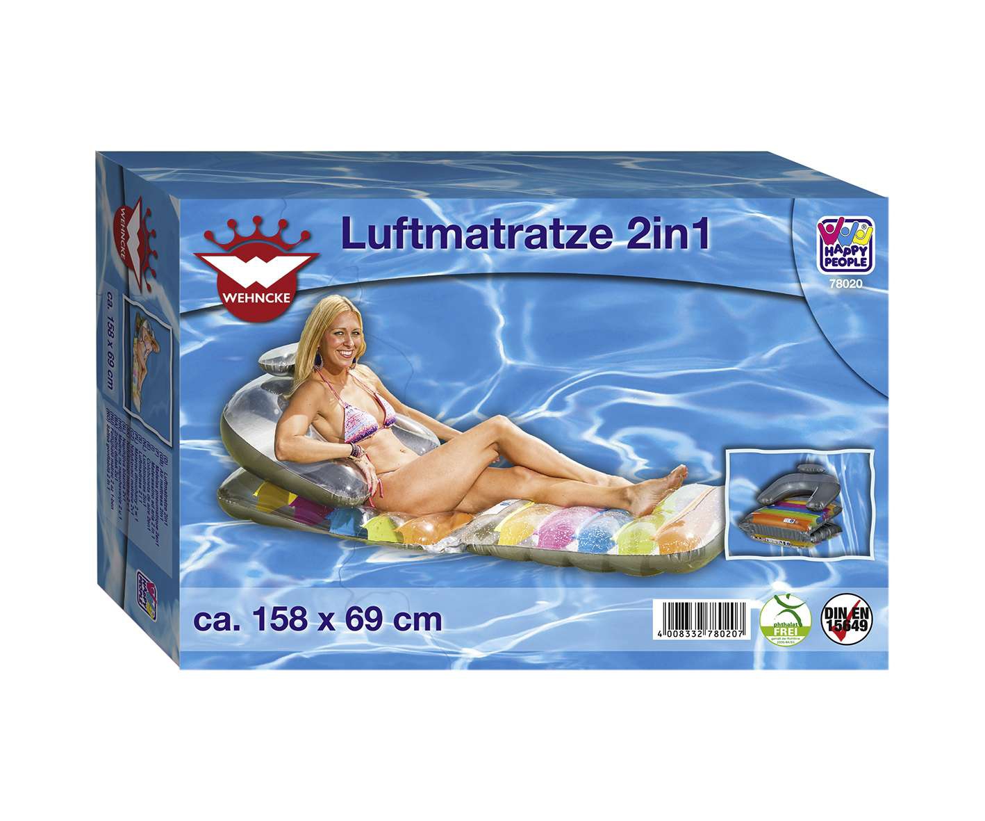 Happy People Luftmatratze 2 in 1 158 x 69 cm