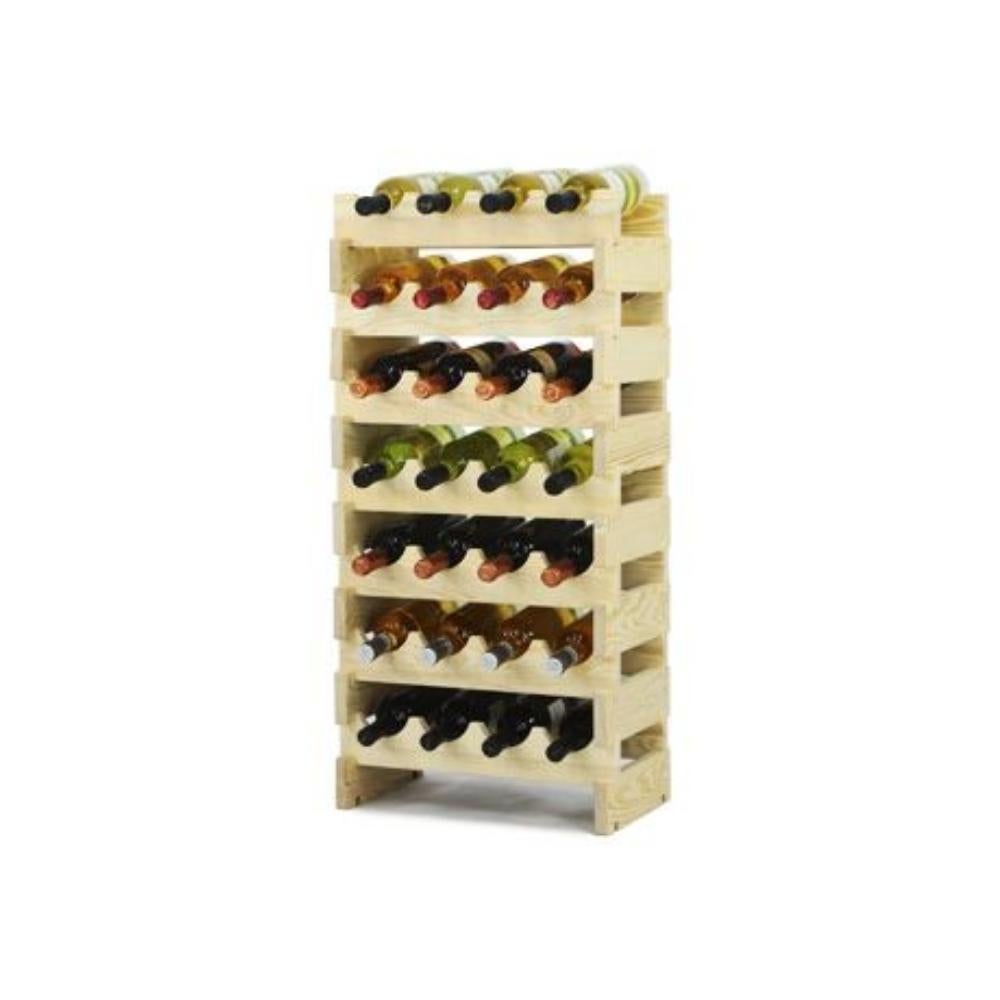 PROREGAL Wijnrek Vinoteca Flex HxBxD 79 x 47 x 29 cm 28 Flessen Massief grenenhout Natuurlijk Onbehandeld