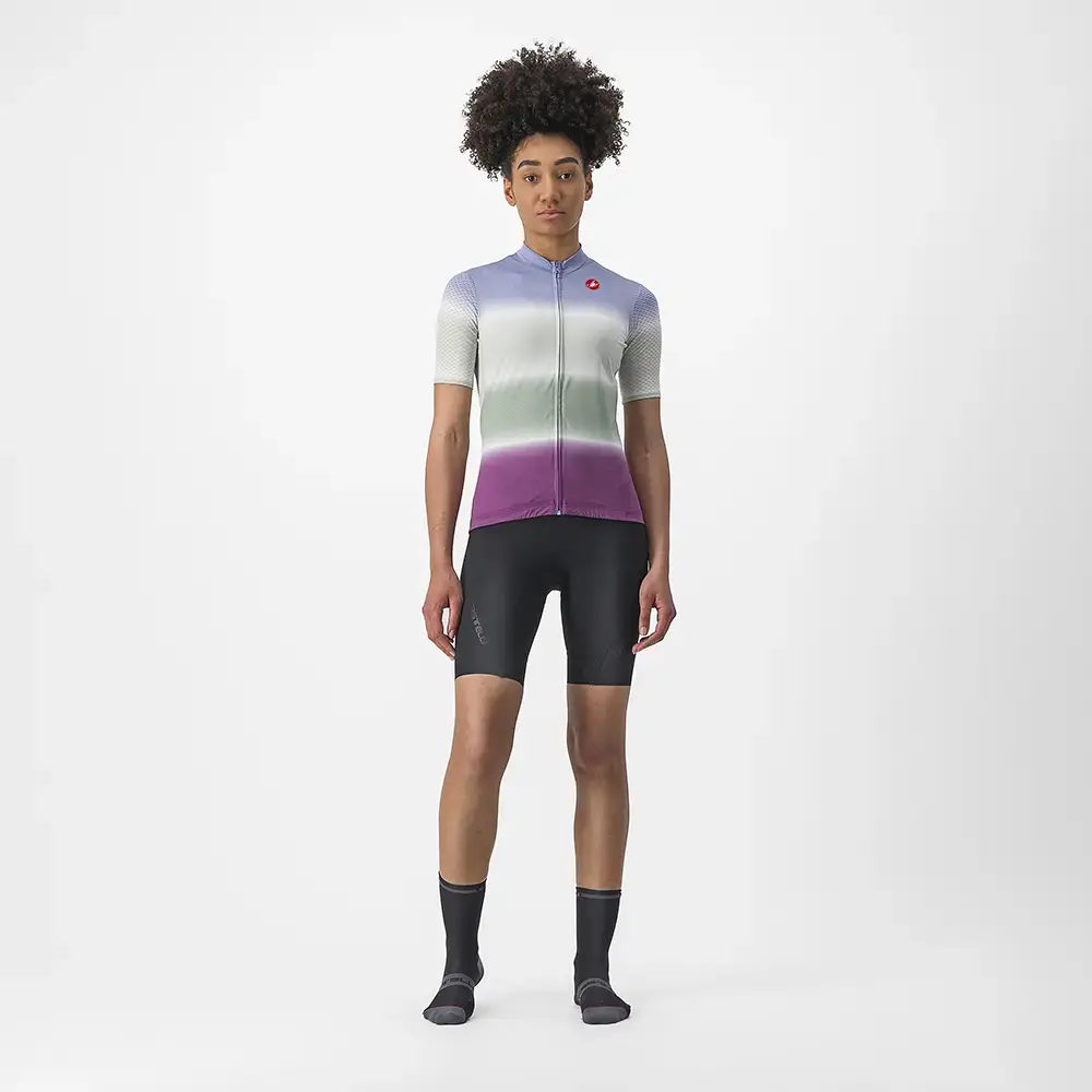 Castelli Dolce Fietsshirt Korte Mouwen Paars/Groen Dames