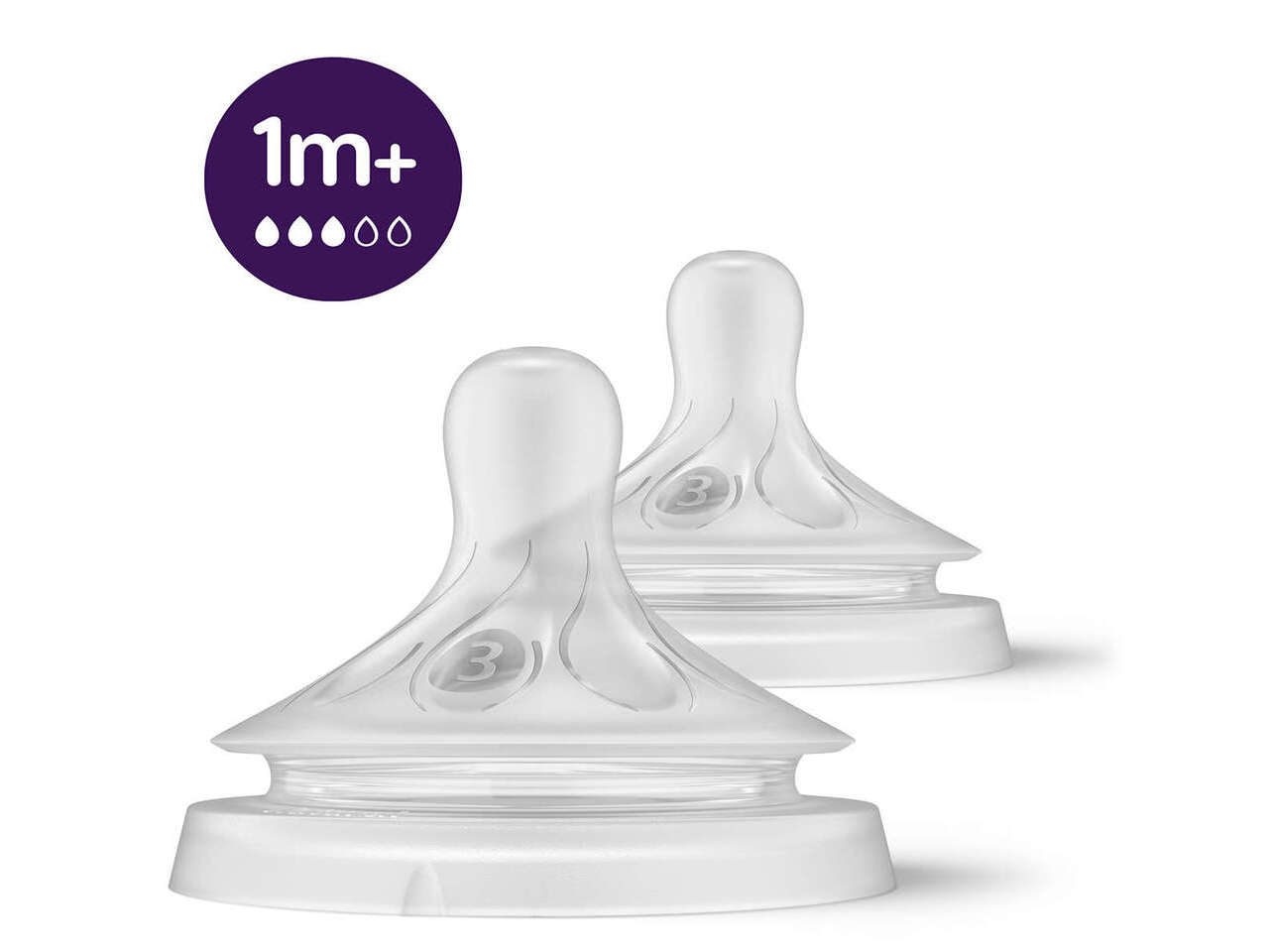 TETINA NATURAL AVENT SILICONE FLUXO1 1M  2UN