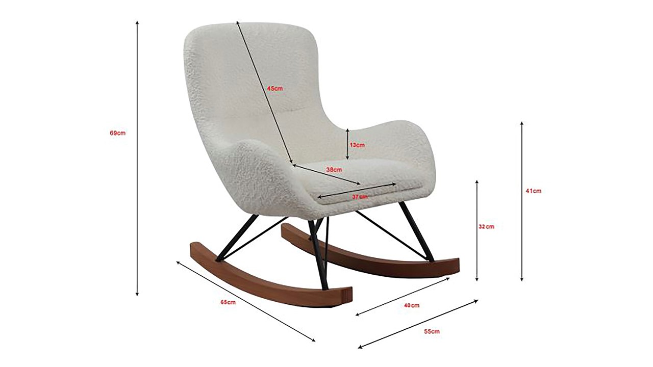 Schommelstoel Rocky Mini wit