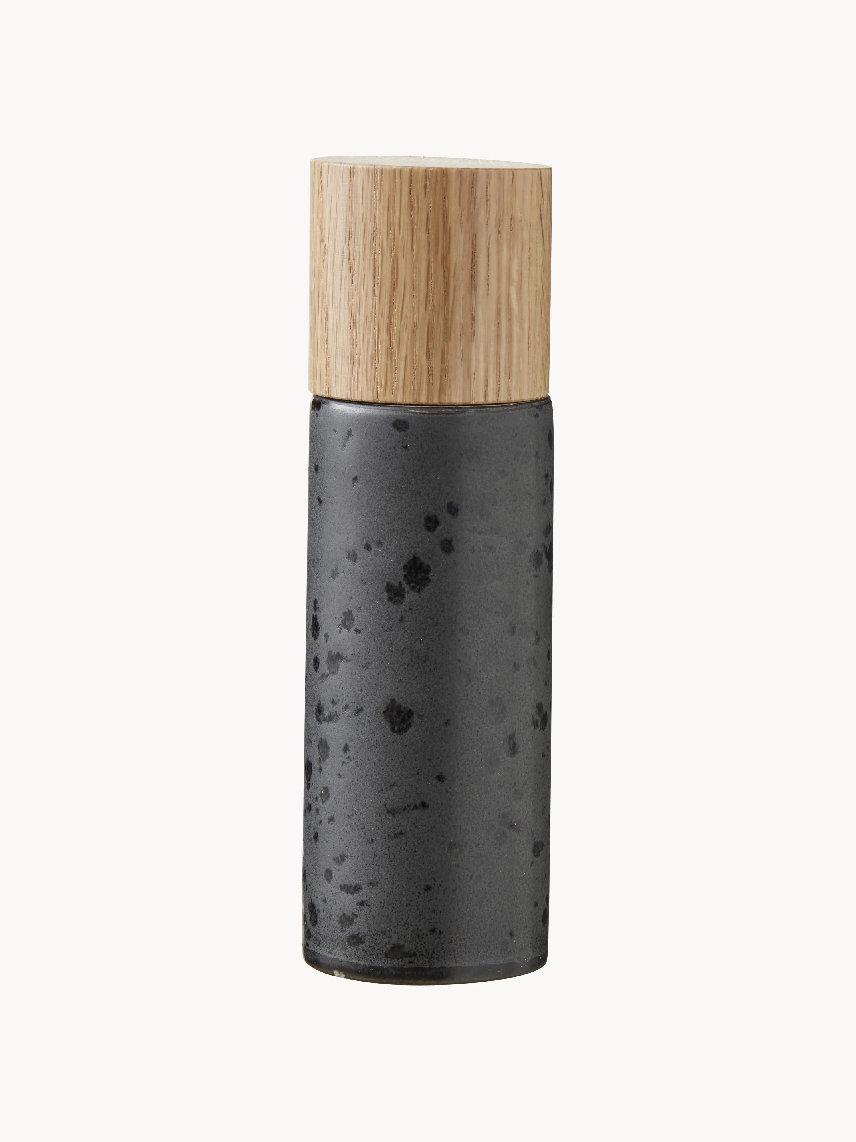 Zout- en pepermolen Bizz met houten deksel, set van 2