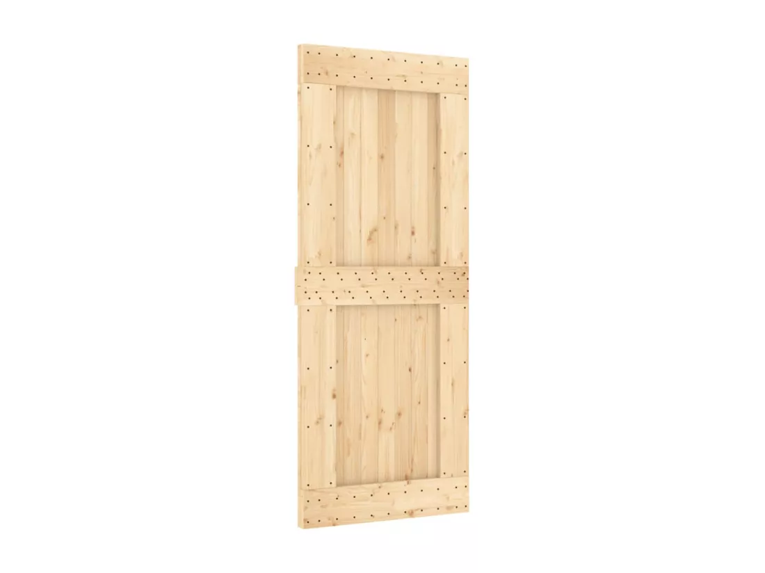Porte coulissante et kit de quincaillerie 85x210 cm pin massif