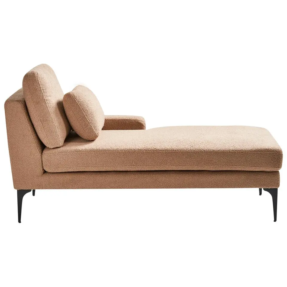EWRON - Chaise longue - Zandbeige - Linkszijdig - Bouclé