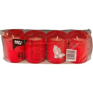 Photophore tombal 'cierge tombale', rouge