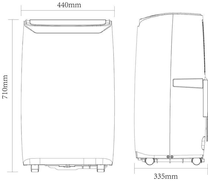 Climatiseur mobile avec évacuation réversible GoodHome Malay AC 12 K BTU 3500W 65 dB(A)