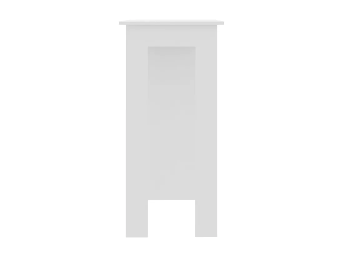 Table de bar avec étagère Blanc 102x50x103,5 cm Aggloméré