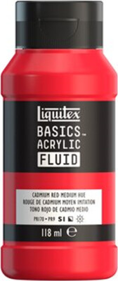 Liquitex - Basics Fluid Akrylmaling - Cadmium Red Medium Hue 118 ML