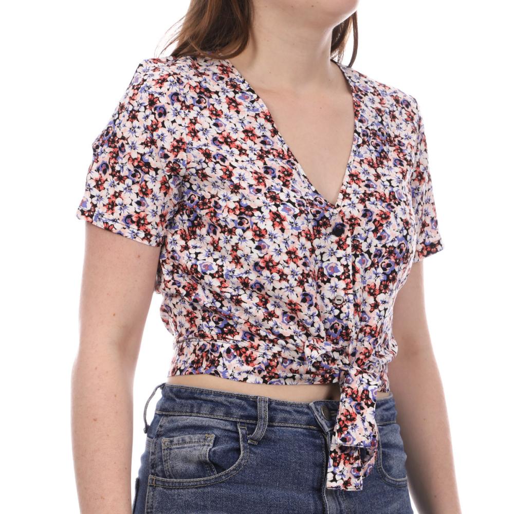 Vero Moda Blouse Noir/Violet à fleurs Femme Vero Moda Easy