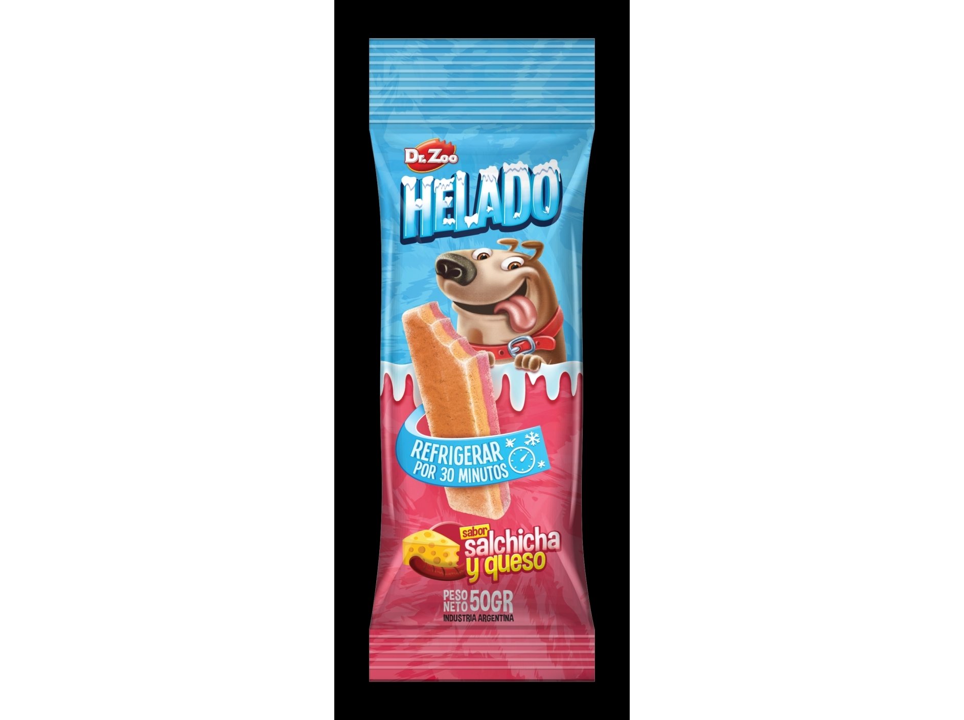 GELADO PARA CÃO DR.ZOO SALSICHA/QUEIJO 50G