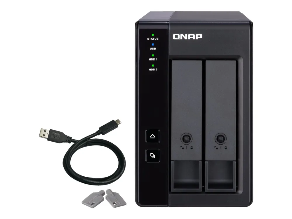 QNAP TR-002 - Harddisk-array - 2 bays (SATA-600) - USB 3.1 Gen 2 (ekstern)