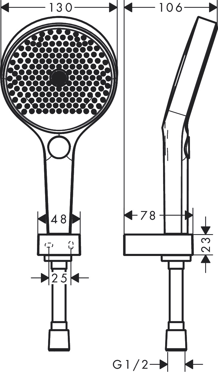 Hansgrohe Rainfinity PowderRain handdouche 3 standen met houder en doucheslang 160cm wit mat
