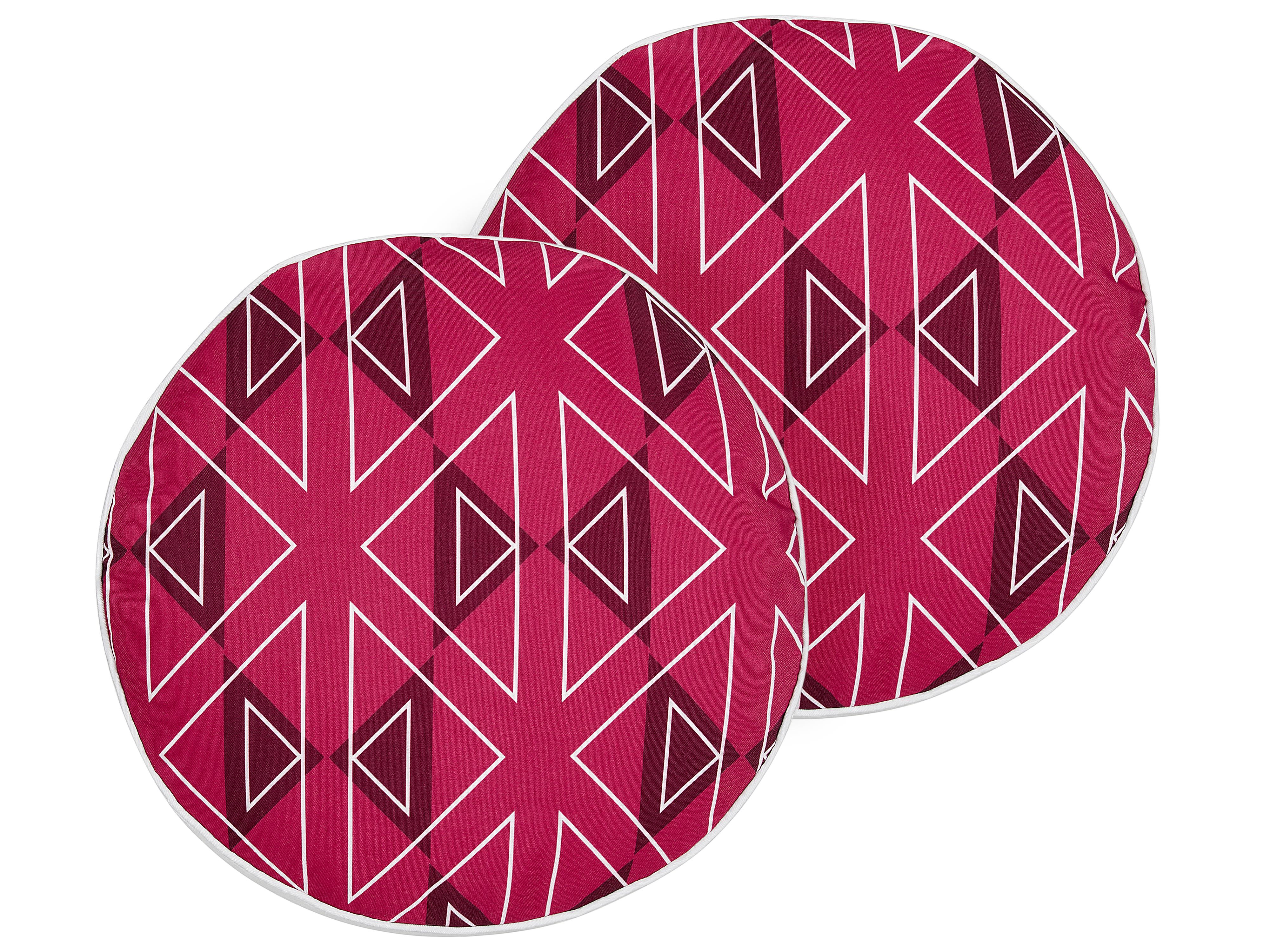 Set van 2 tuinkussens MEZZANO geometrisch patroon 40 x 40 cm Roze