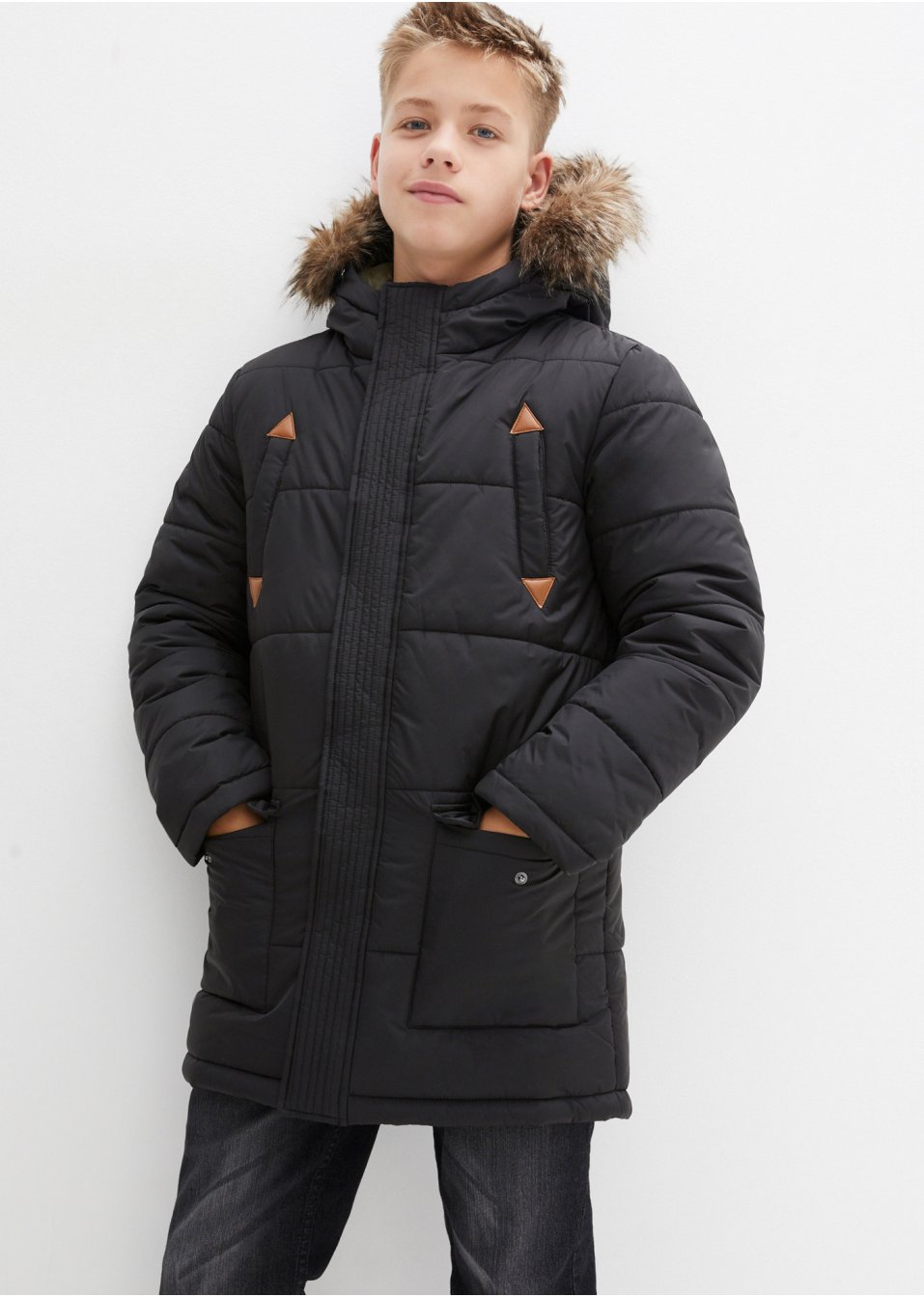 Veste d'hiver garçon pratique à capuche