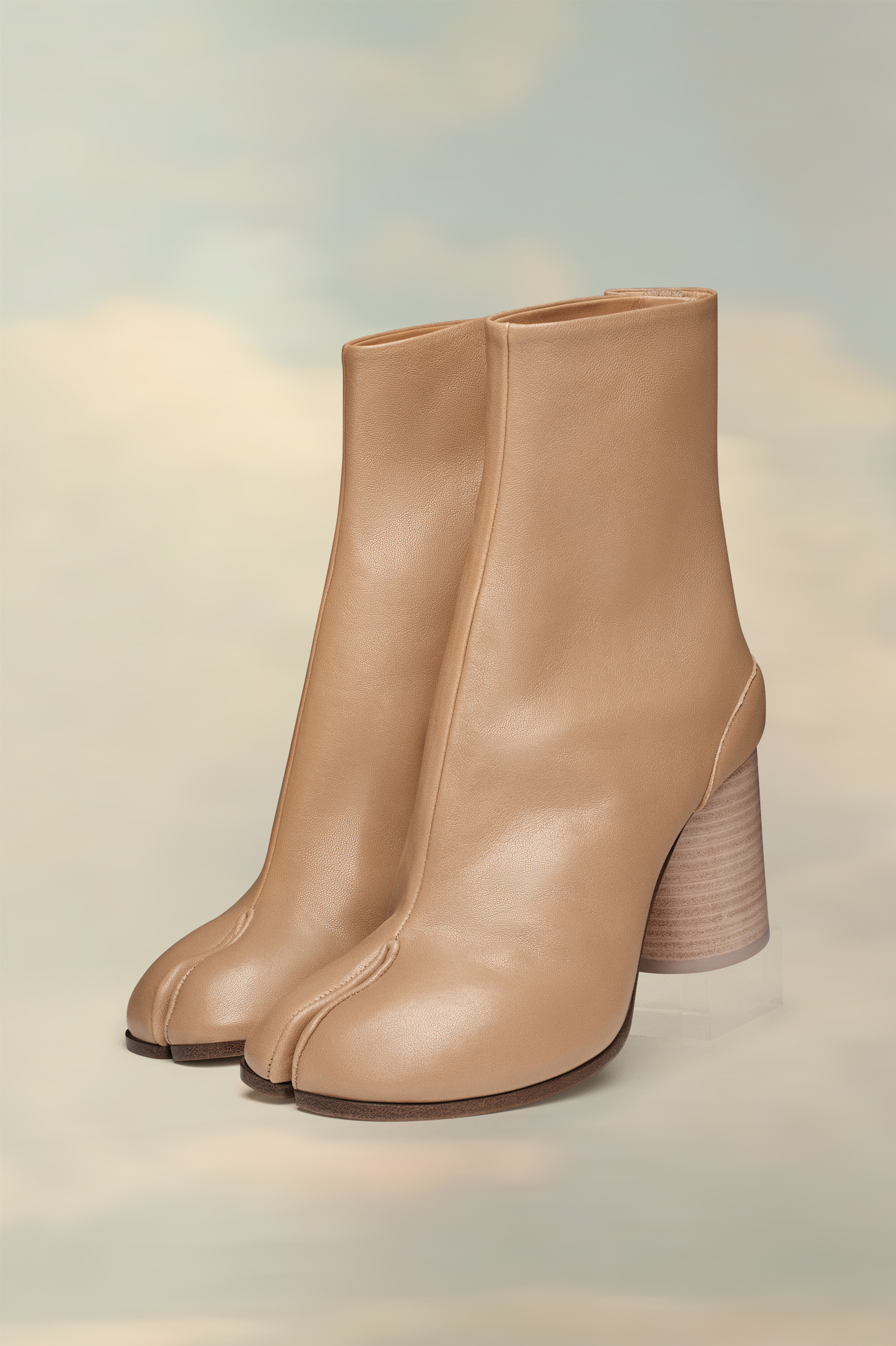 Bottines Chelsea Tabi marron en cuir pour femme Nude