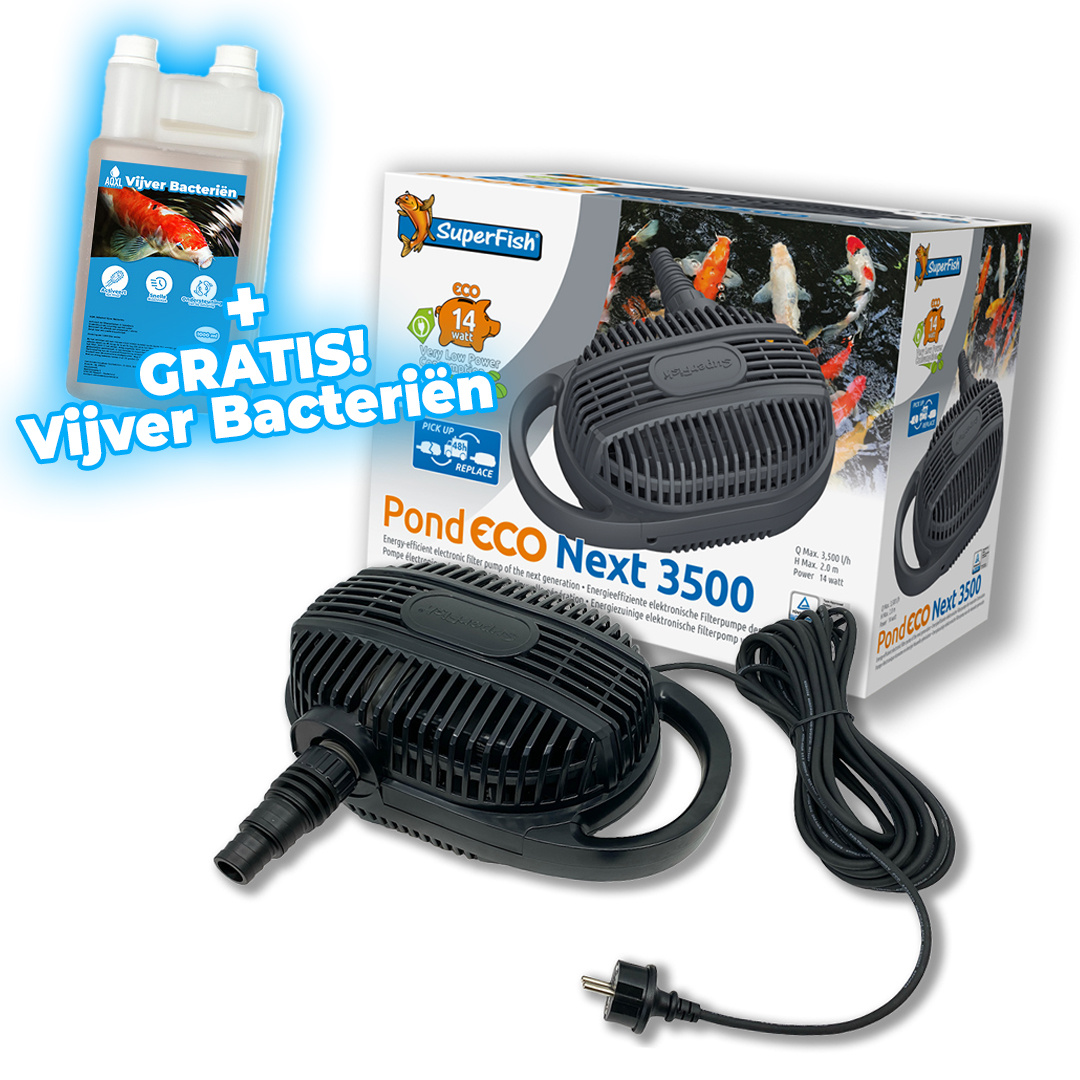 Superfish Pond Eco Next 3500-14W   GRATIS Vijver Bacteriën!