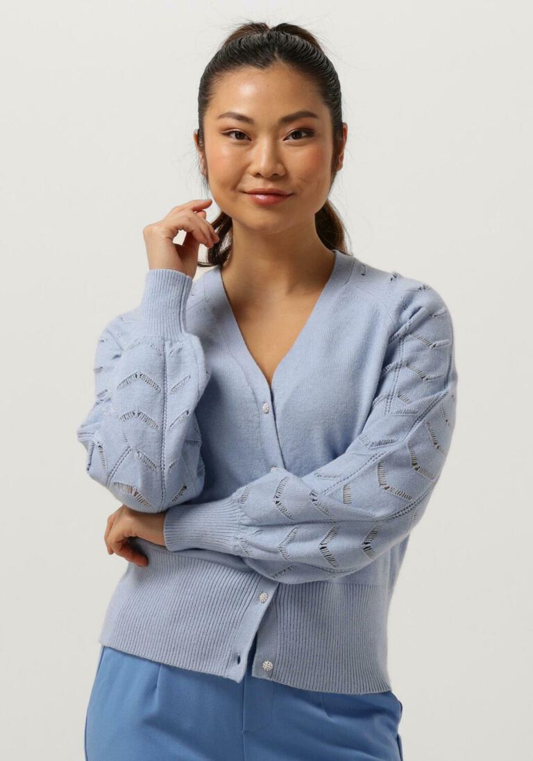 OBJECT lichtblauwe object vest objeva l/s knit cardigan