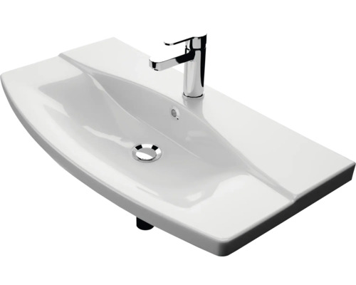 Pelipal xpressline 4010 badkamermeubelset, BxHxD 144 x 200 x 45 cm, hoogglans witte fronten, met witte keramische wastafel, 4010.0800111095