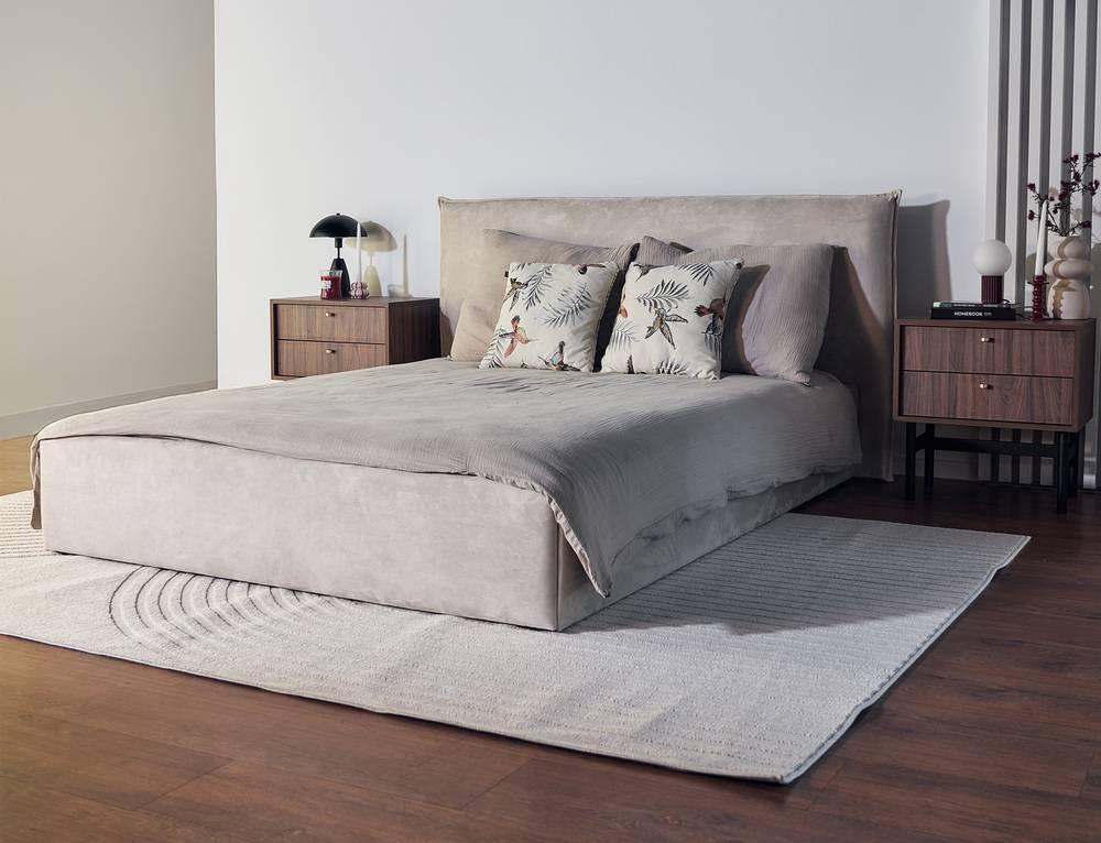 NADUVI Collection Bedframe Esmay velvet 140 x 200 cm