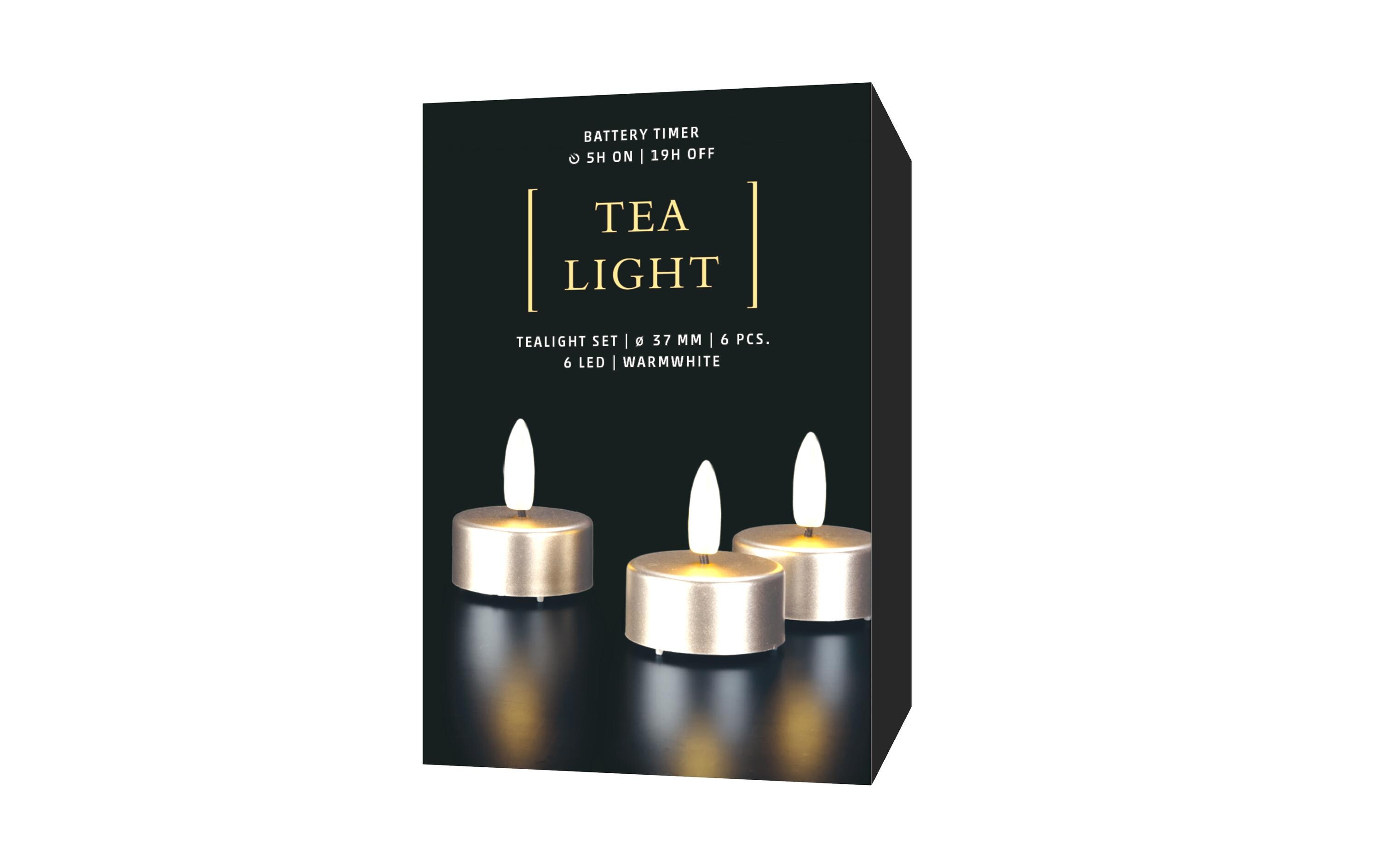 LED Teelichter Set 6er Set 3.7 cm, TaupeLED Kerzen für den Innenbereich