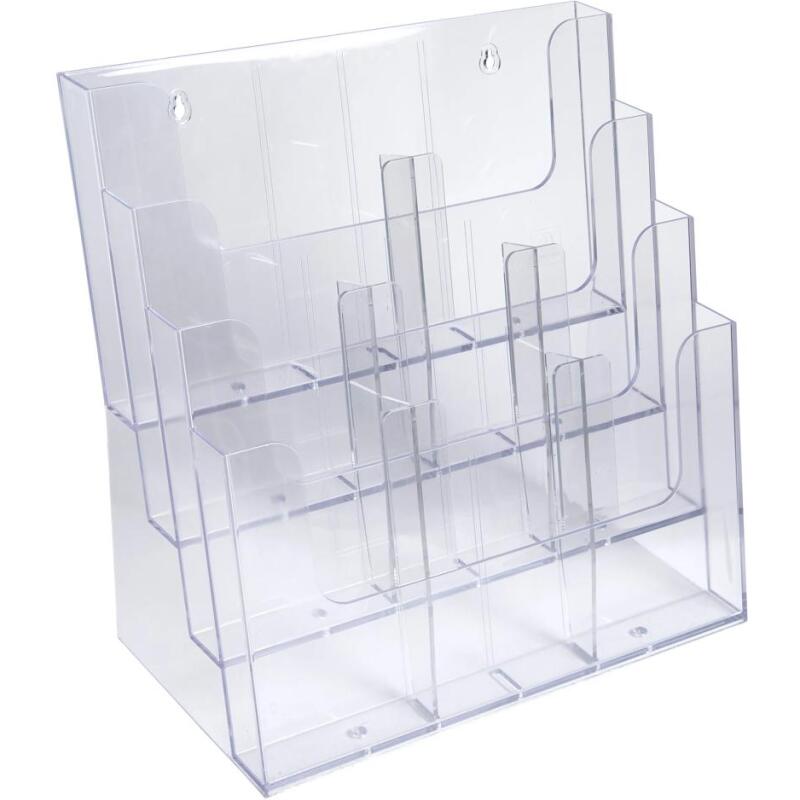 Présentoir distributeur 12 cases multi-formats transparent Exacompta