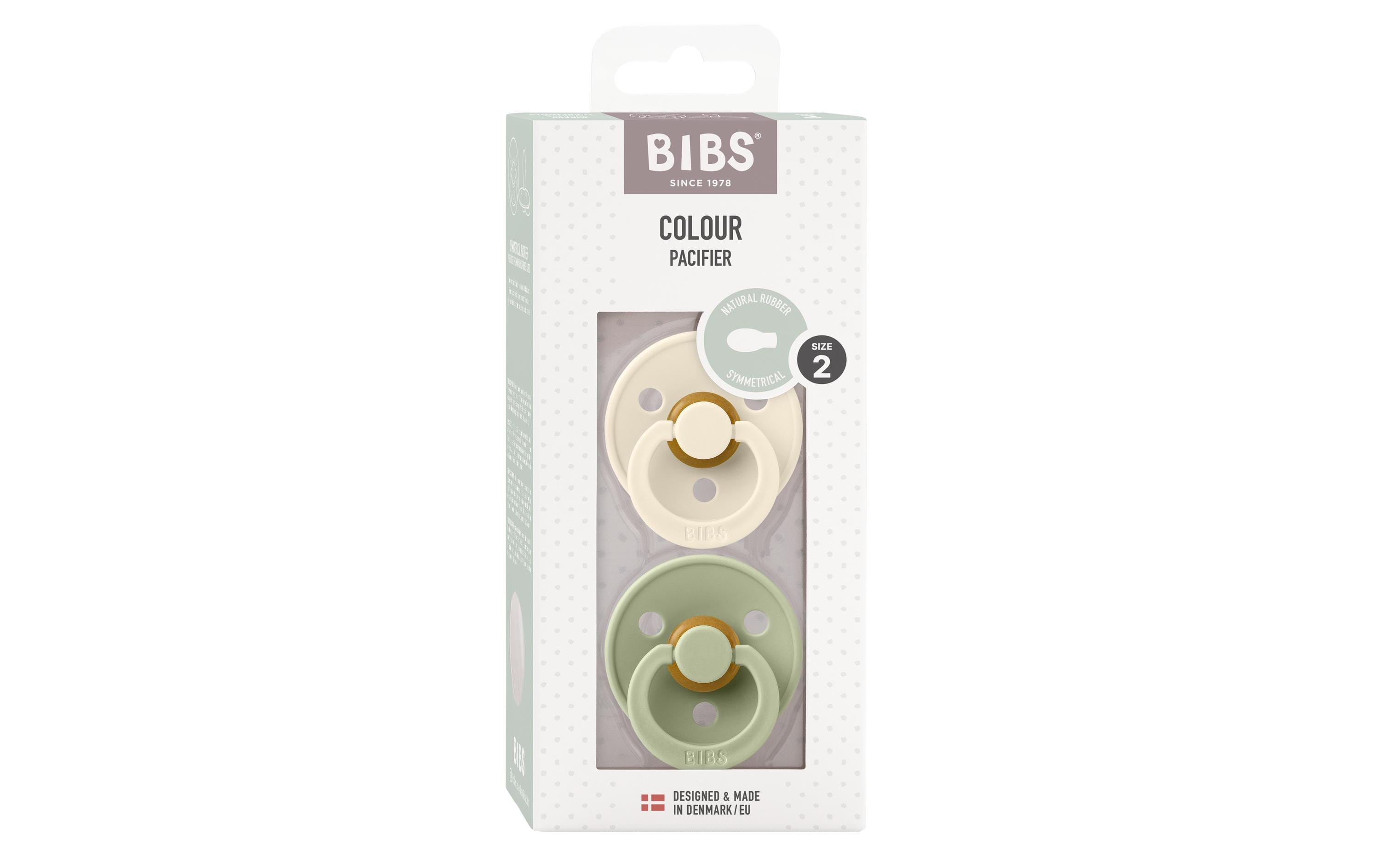 Nuggi symmetrisch Latex 2er Set Ivory/Sage Green 6-12 Mt.Doppelpack Schnuller für Babys