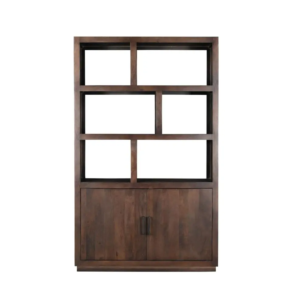 Livingfurn - Vitrinekast Jaxx Brown 120cm - Mangohout