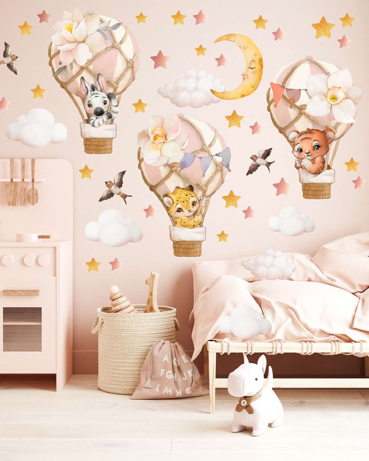 Wallstickers Luftballong Dyr – ØKO Veggklistremerker Barnerom | 42pk