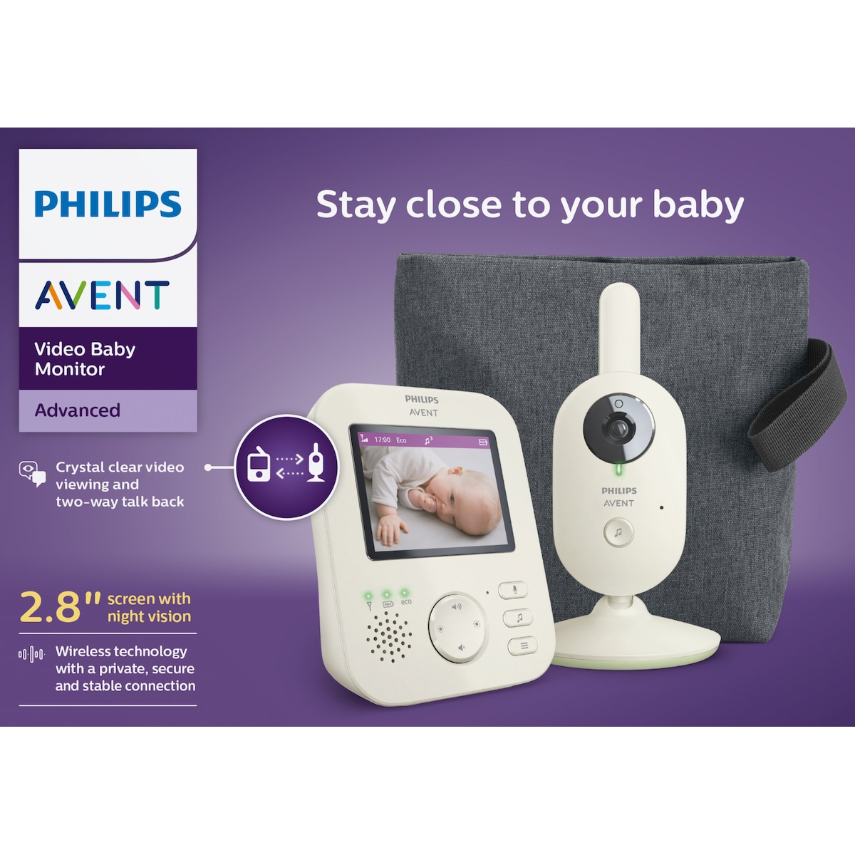 Philips Avent babymonitor med video SCD882/26