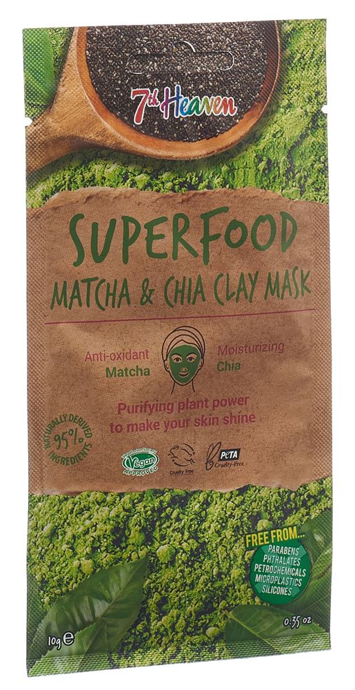 7th Heaven Clay Mask<br>10 ml, Beutel, Superfood Matcha Chia