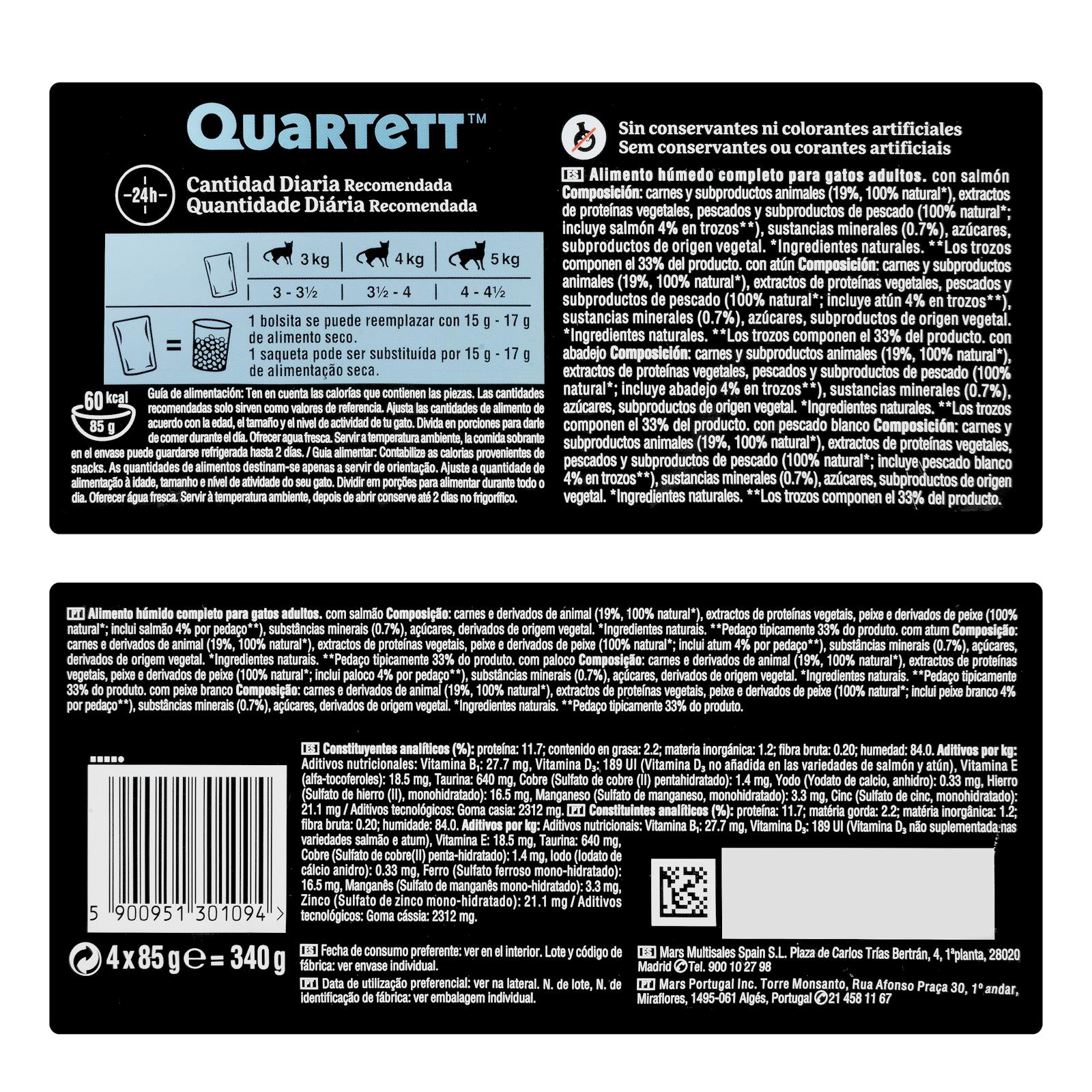 Gelée pour chat adulte Quartett Fish Selection