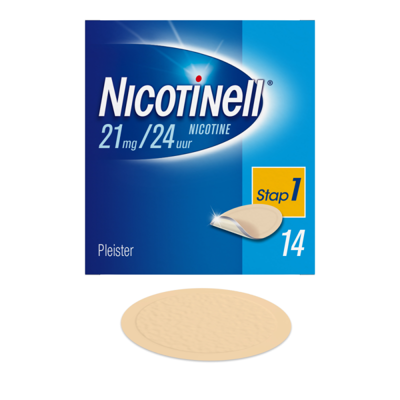 Nicotinell Pleisters 21 MG Voor Stoppen Met Roken 14 Stuks