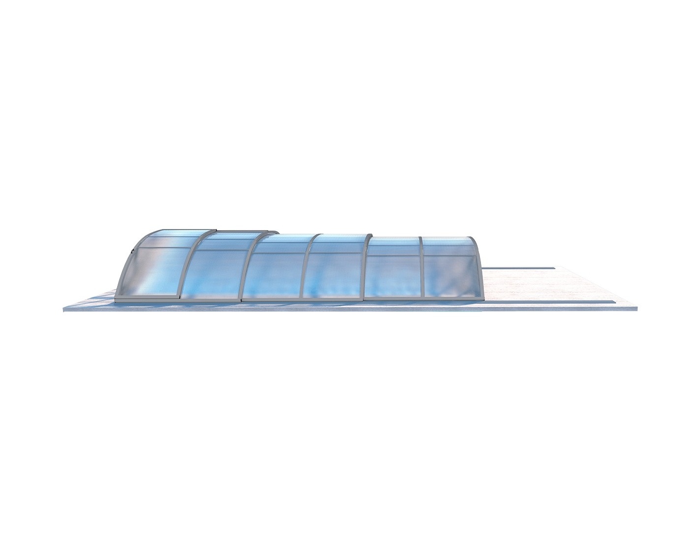 Abri de piscine skyline pour les modèles 6,20x4,10 m - bas88, bas788 - polycarbonate alvéolaire 8 mm - couleur ral7037 gris