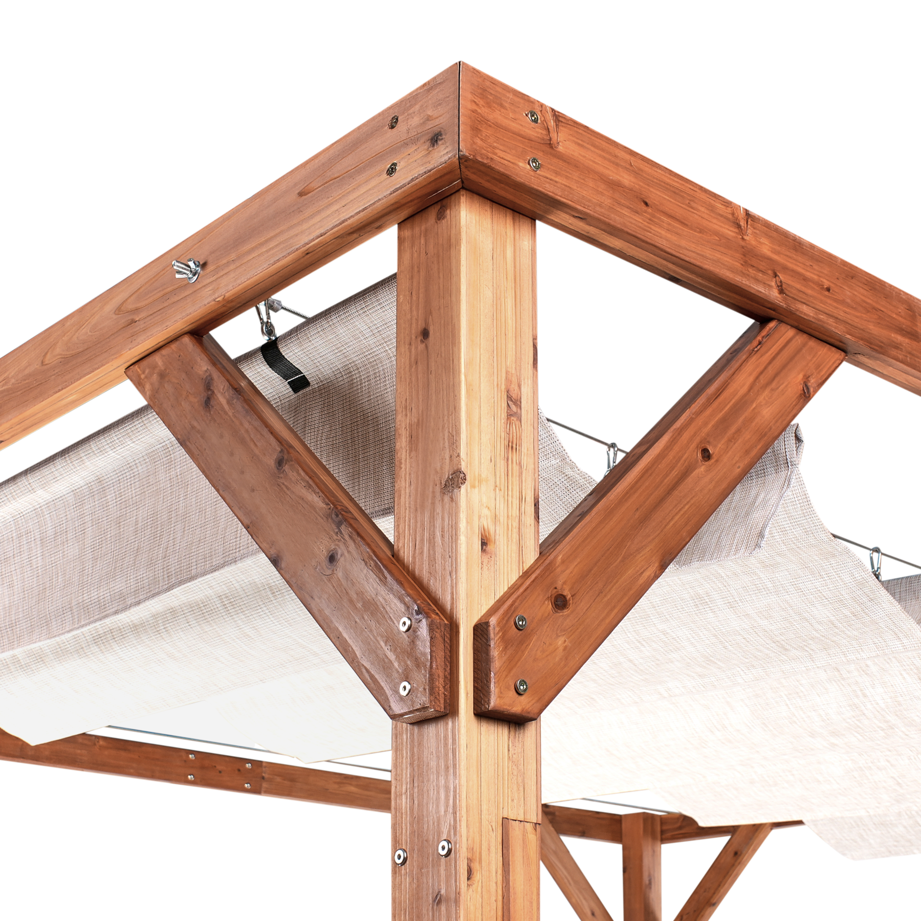 Beliani - VILLAROSA - Prieel - Beige - Dennenhout