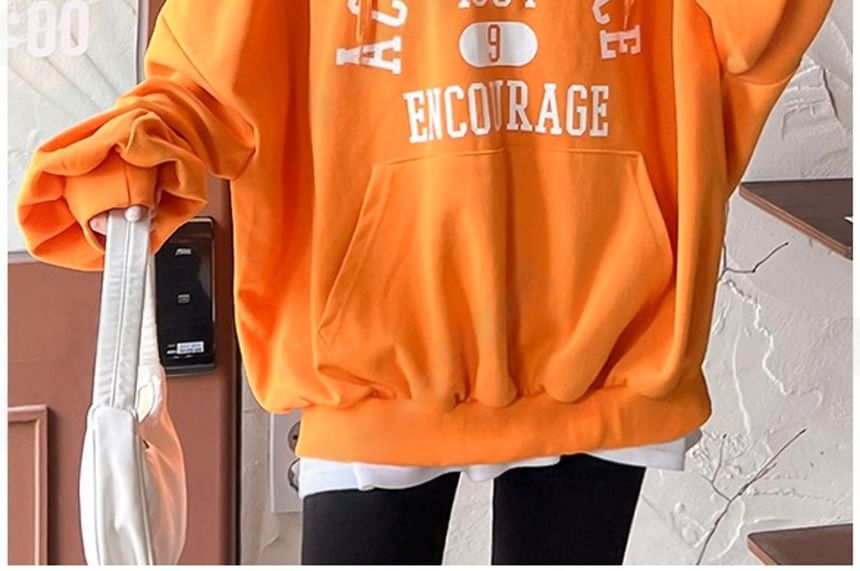Chubby Girl - Losse hoodie met halve rits en letters