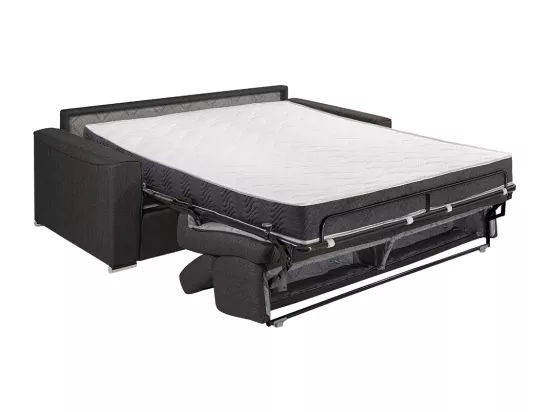 Canapé 2 places convertible express en tissu violet - couchage 120 cm - Matelas 18 cm avec mémoire de forme VIZIR
