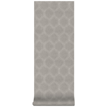 Vliesbehang Hexagon zand 118148
