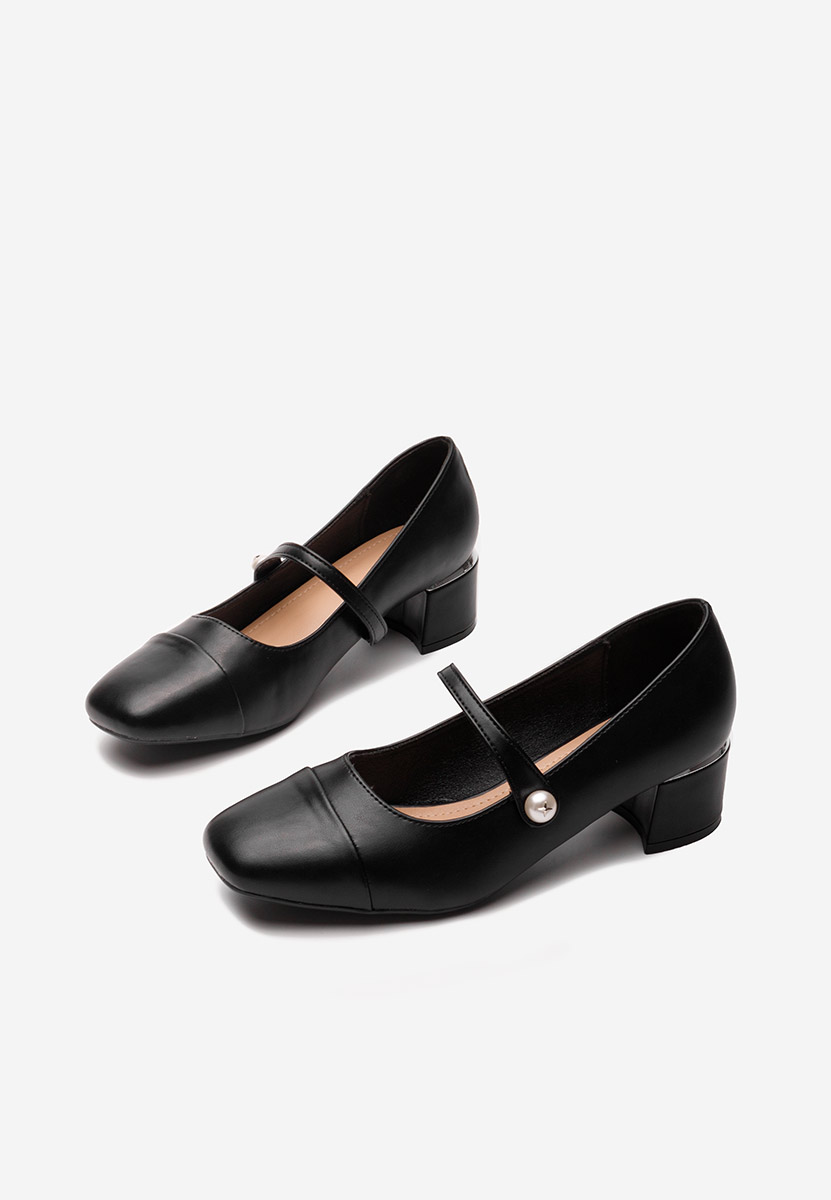 Chaussures à talon épais noirs Sidena