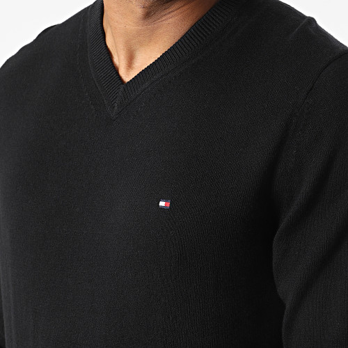 Pull Col V Organic Cotton Cashmere 8047 Noir