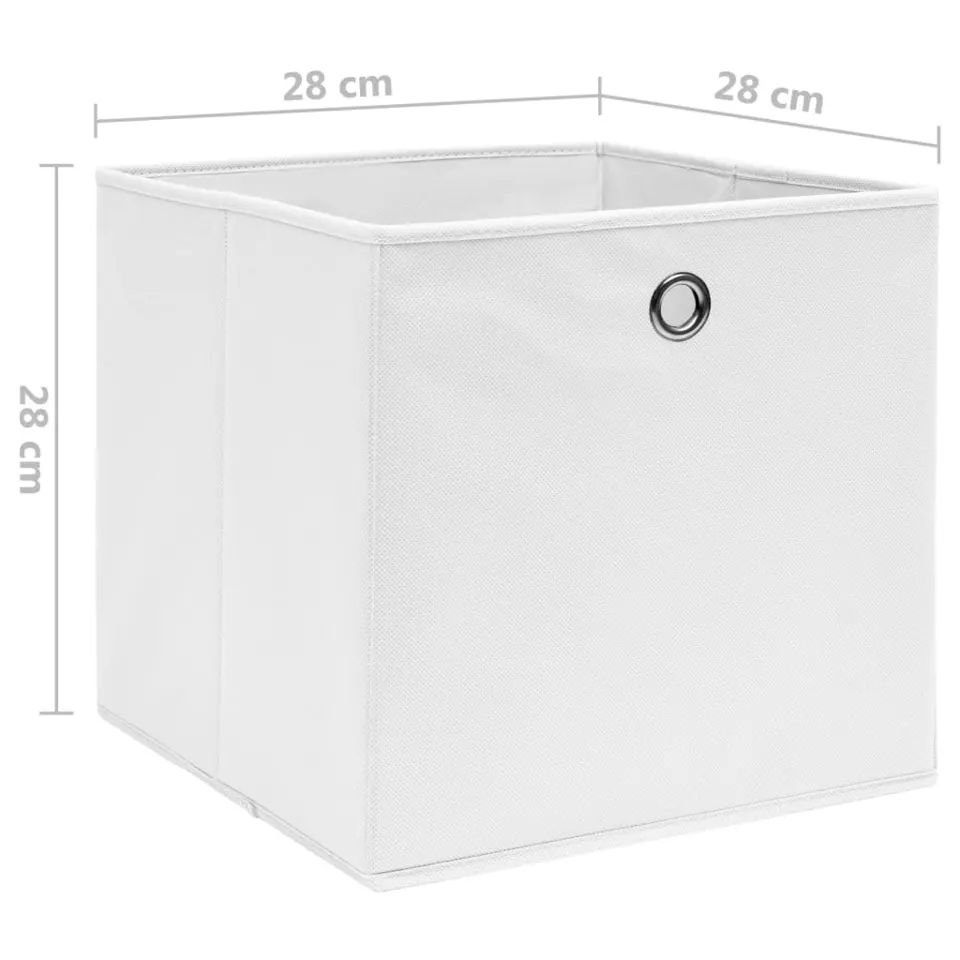 vidaXL - Opbergbox - Wit - Stof - 4 stuks