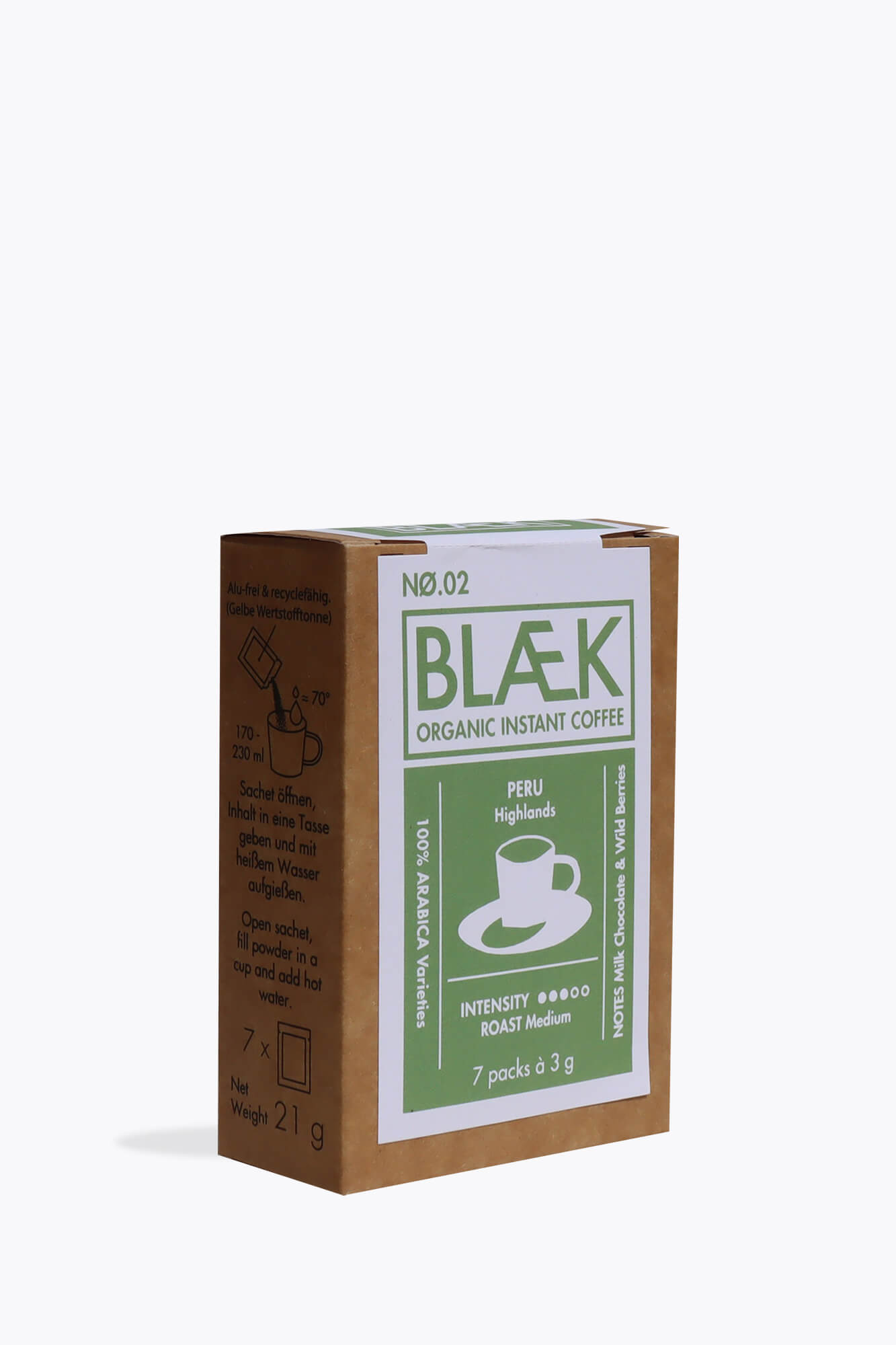 BLÆK Organic Instant Coffee No. 2 Peru 21g
