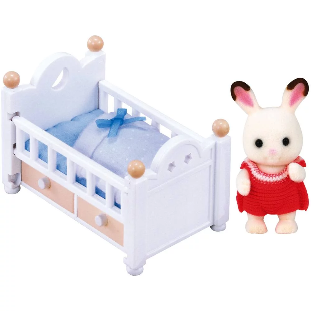 BEBE LAPIN ET LIT - SYLVANIAN TOUT POUR BEBES