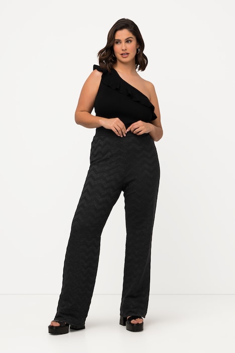 Strickhose, Metallic-Muster, ausgestelltes Bein, Elastikbund