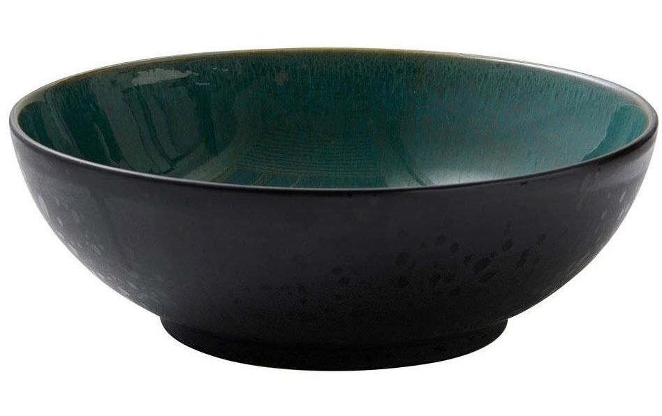 Salatschüssel 30 cm, Schwarz/GrünSchüssel aus Steinzeug