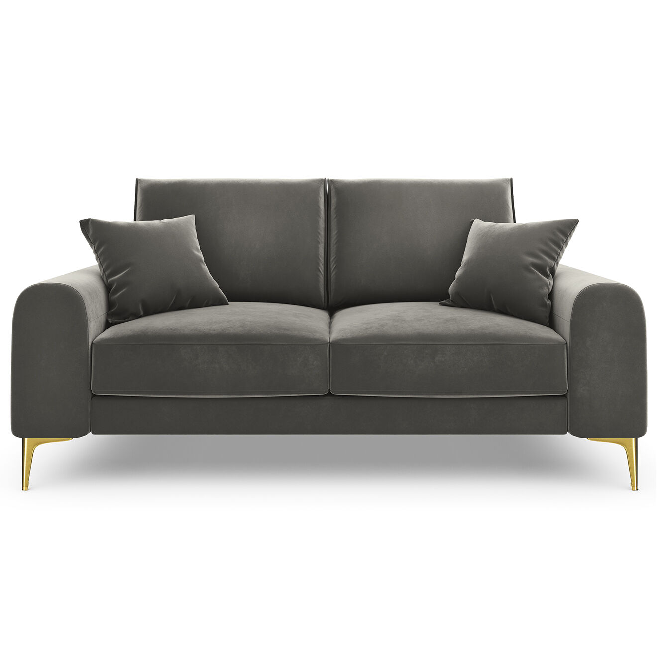 Mazzini Sofas Canapé 2 places velours madara gris - 172x102x90 cm