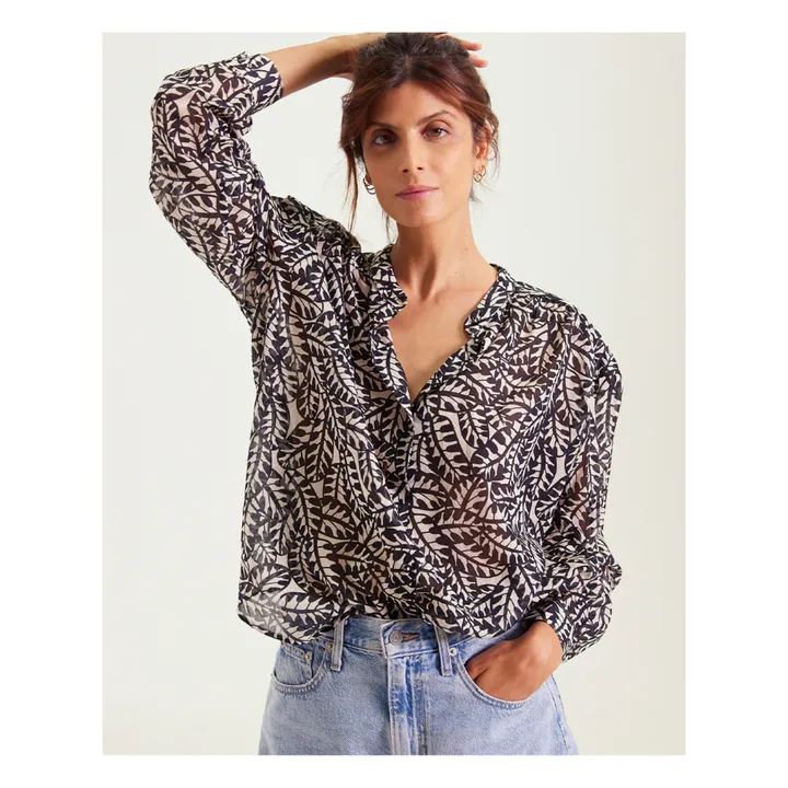 Sacrécoeur Blouse Ella Forest Voile de Coton | Noir