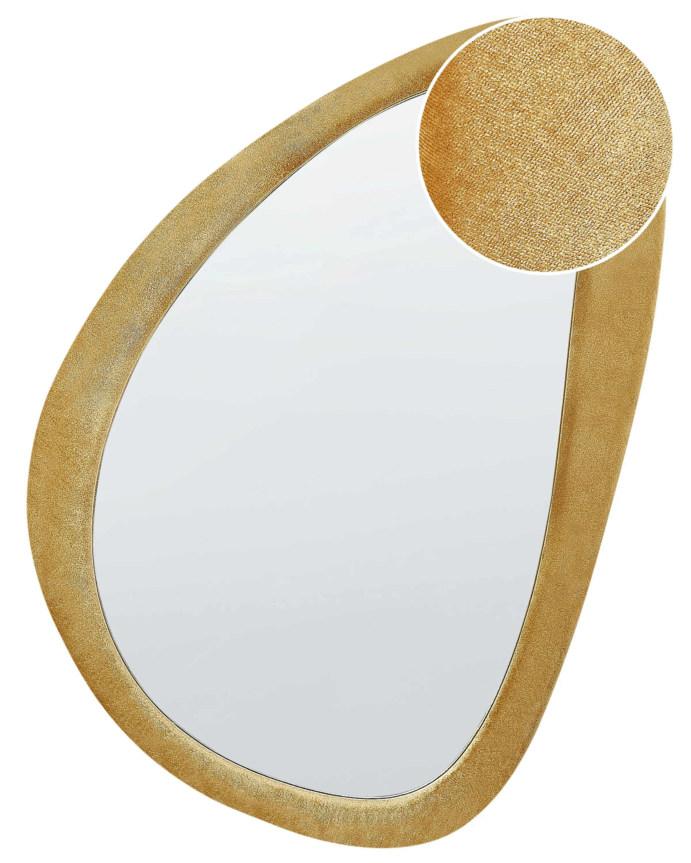 Wandspiegel VENAS 61 cm 91 cm Fluweel Mosterdgeel